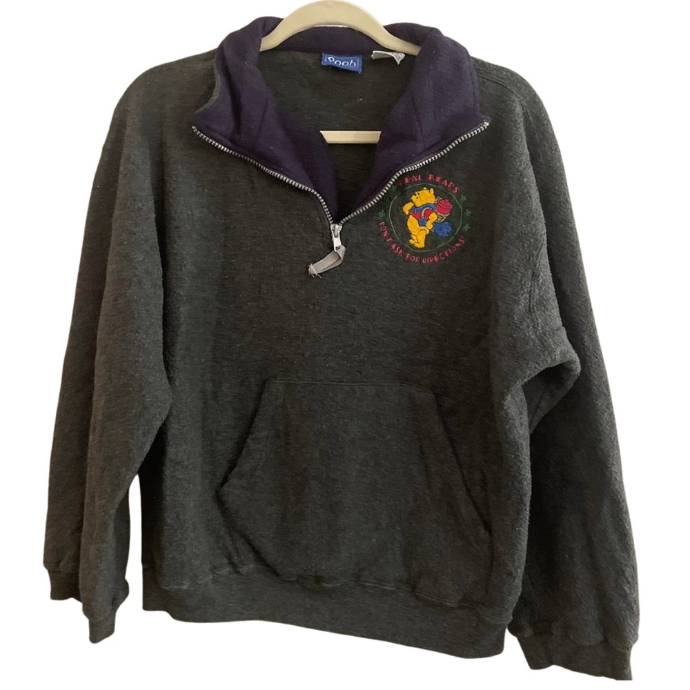 Vintage Winnie the Pooh half zip pullover sweater